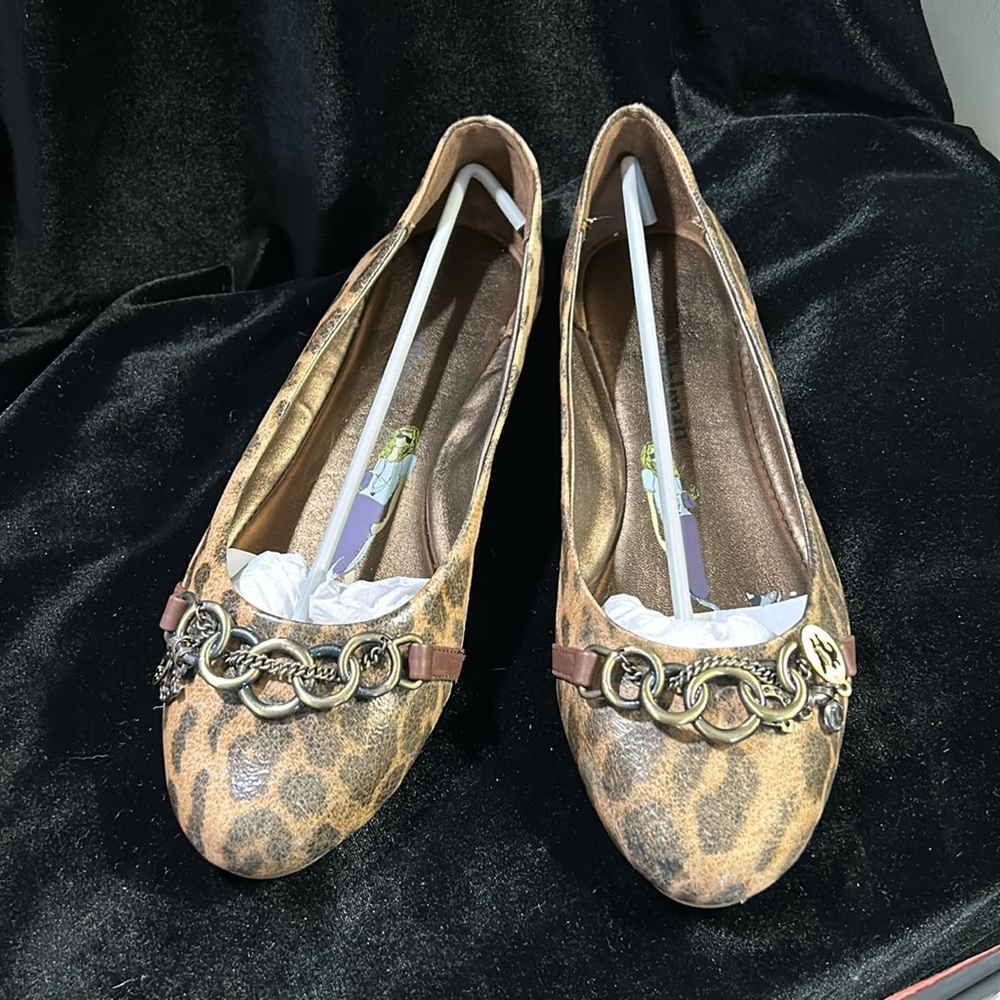 #53 Vintage Libby Edelman, Animal Print Flats, New in Original Box, SZ 9
